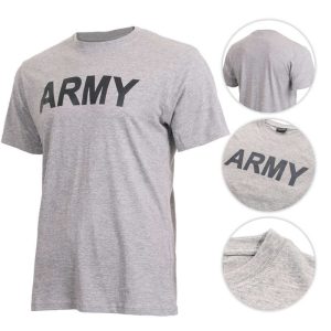 T-SHIRT CON STAMPA “ARMY” GREY