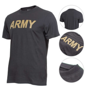 T-SHIRT WITH PRINT “ARMY” BLACK